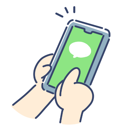 スマホでLINE連絡のイメージ